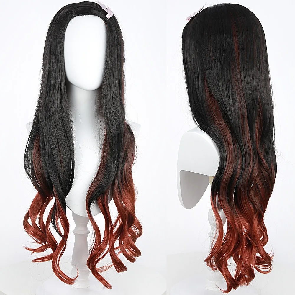 블랙 다크 레드 그라데이션 컬러 곱슬머리 긴머리 네즈코 - Wig Fiber Net 리뷰 및 가격